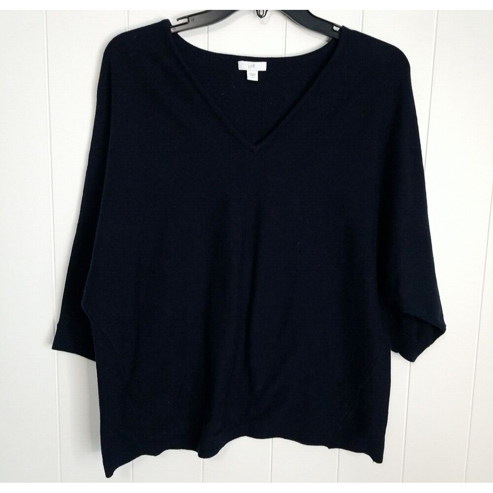 J.Jill Sweater Top Womens Size Large Blue Boxy Knit Pullover Minimalist